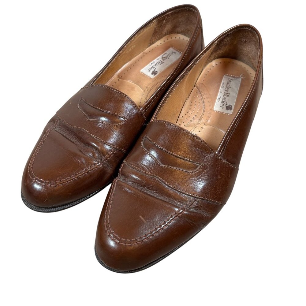 Stanley Blacker Italian Leather Brown Loafers